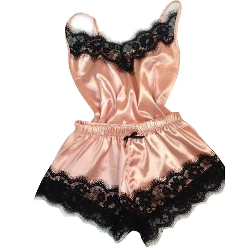 Lace-Trim Silk Cami Set — luxury lingerie, hand-picked by Karina | Dentelle Karina