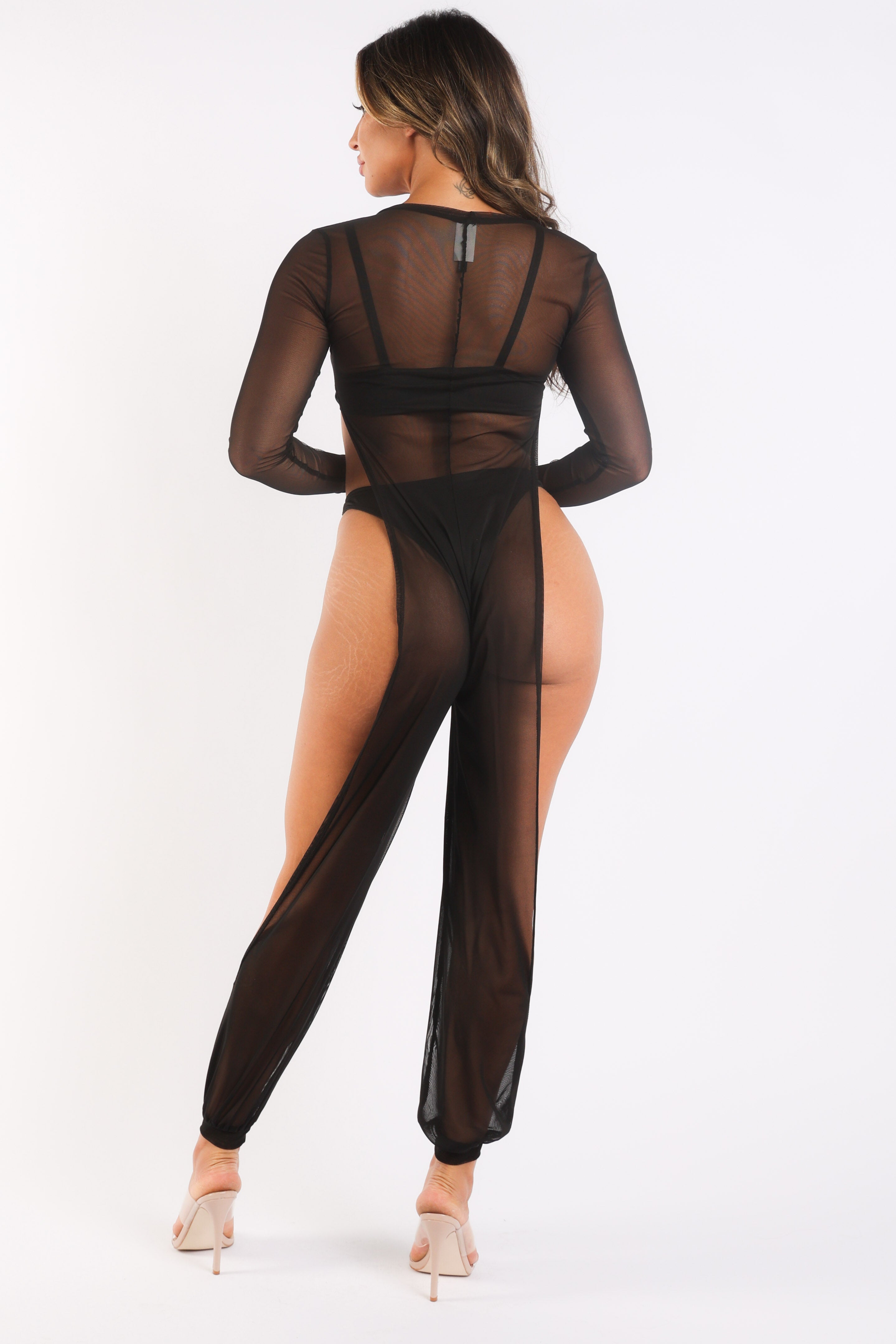 Sheer Mesh Cover-Up Jumpsuit — luxury lingerie, hand-picked by Karina | Dentelle Karina